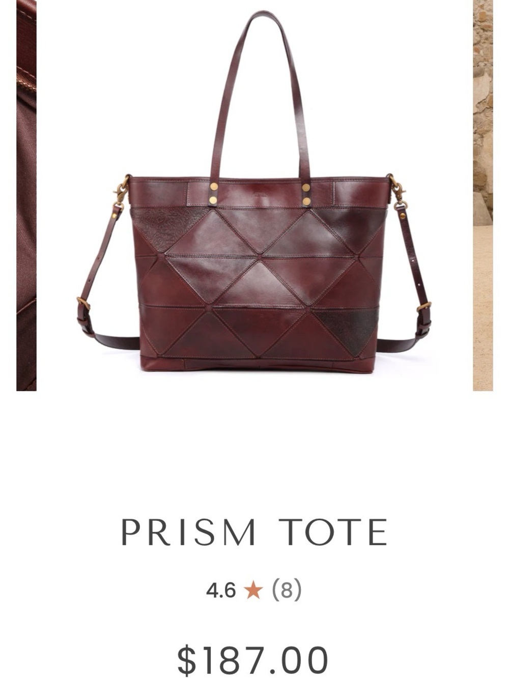 Prism Tote - Burgundy Patchwork Leather Tote